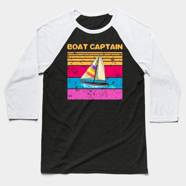 Retro Boat Captain Baseball T-Shirt by Imutobi